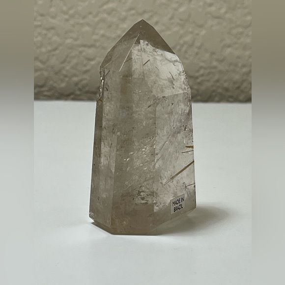 Gold Rutile in Quartz hand carved tower - Picture 11 of 17